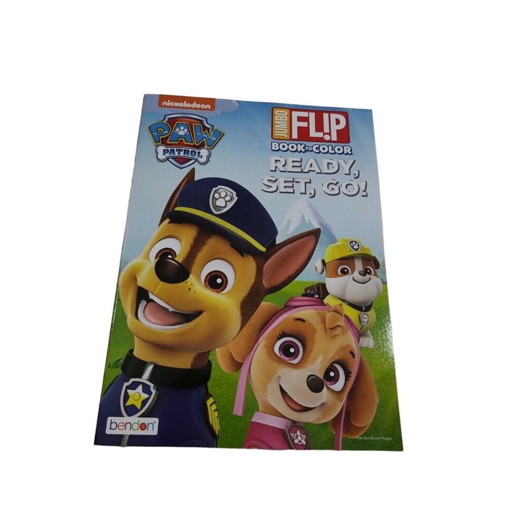 Bendon Nickelodeon Paw Patrol Jumbo Flip Coloring Book Ready Set Go! Spin Master